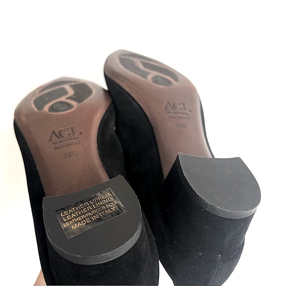 AGL Attilio Giusti Leombruni Black Suede Leather Mary Jane Low-Heel Pumps | 39.5 - Picture 10 of 14